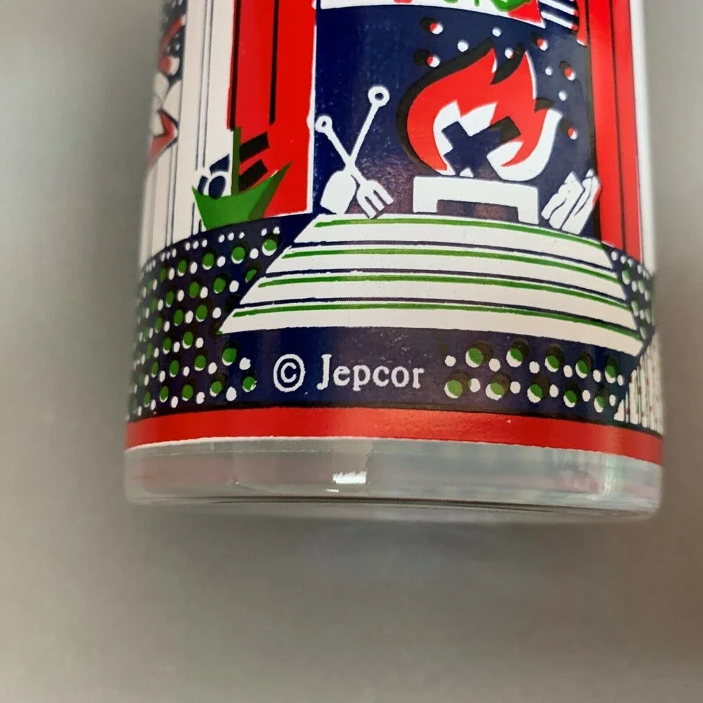 Jepcor Twas‎ Night Before Christmas Glasses Double Old Fashion 4 1/8 Lot of 2
